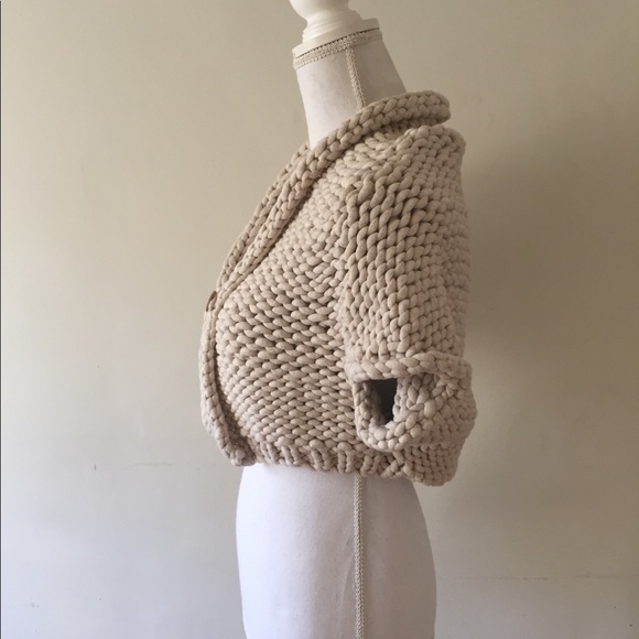 SOLDBrunello Cucinelli Cream woven cardigan jacket - Picture 4 of 5